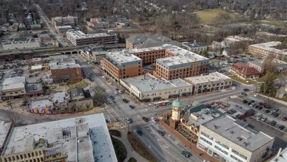 Aerial view of South Orange, New Jersey.